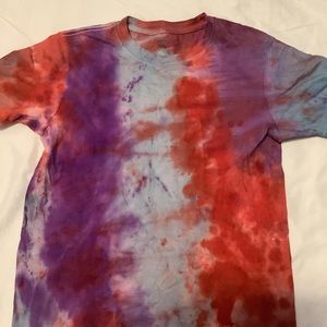Kid 10-12 large orange, purple, and teal striped